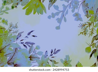 Abstract art botanical background vector. Luxury wallpaper with earth tone watercolor, leaf, flower, tree and gold glitter. Minimal Design for text, packaging, prints, wall decoration.