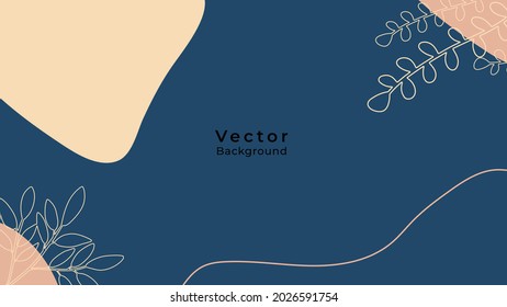 Abstract art botanical floral background vector. Luxury wallpaper with earth tone watercolor, leaf, flower, tree and line art. Minimal Design for text, packaging, prints, wall decoration