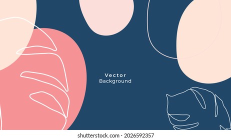 Abstract art botanical floral background vector. Luxury wallpaper with earth tone watercolor, leaf, flower, tree and line art. Minimal Design for text, packaging, prints, wall decoration
