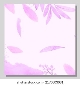 Abstract art botanical pink background vector. Luxury wallpaper with earth tone watercolor, leaf, flower and glitter. Minimal Design for text, packaging, prints, wall decoration.
