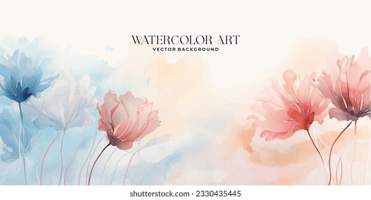 Abstract art botanical pink background vector. Luxury wallpaper with pink and earth tone watercolor, leaf, flower, tree and gold glitter. Minimal Design for text, packaging, prints, wall decoration.