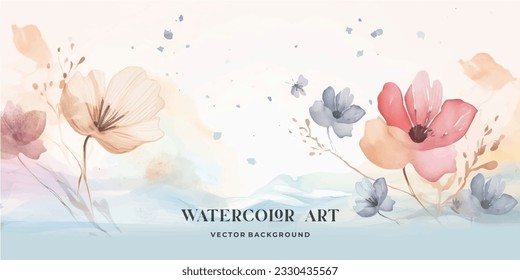 Abstract art botanical pink background vector. Luxury wallpaper with pink and earth tone watercolor, leaf, flower, tree and gold glitter. Minimal Design for text, packaging, prints, wall decoration.