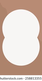 Abstract art with a brown background and a white circular shape in the center. Minimalist design featuring a simple, modern aesthetic. Abstract and minimalist art. Frame vector with copy space.