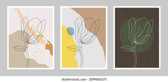 Abstract art brush background with Japanese pattern vector. Stone art landscape with geometric Art brush element template with contemporary poster design.