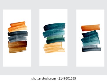 Abstract art brush stroke with watercolor painting texture pattern vector. Nature art background with contemporary invitation card template in modern style. 