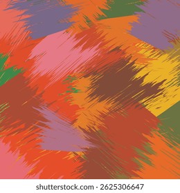 Abstract art with brush strokes that are processed in such a way with dominant colors
