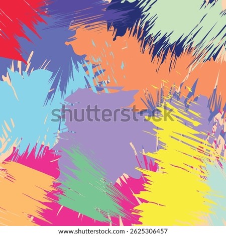 Abstract art with brush strokes that are processed in a certain way with bright colors