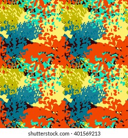 Abstract art camouflage seamless pattern. Background texture, pant spots, brush strokes, distressed