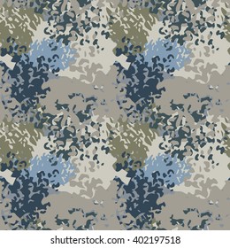 Abstract art camouflage seamless pattern. Background texture, pant spots, brush strokes, distressed