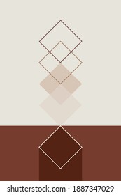 abstract art card poster square geometric shapes in earth tones big modern rectangular vector centerpiece