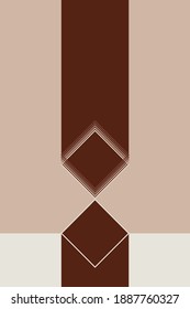 abstract art card poster square geometric shapes in earth tones big modern rectangular vector centerpiece