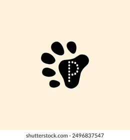 Abstract art cat animal leg alphabet icon symbol design