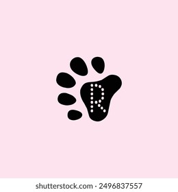 Abstract art cat animal leg alphabet icon symbol design