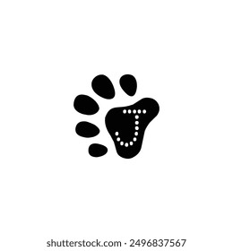 Abstract art cat animal leg alphabet icon symbol design