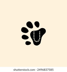 Abstract art cat animal leg alphabet icon symbol design