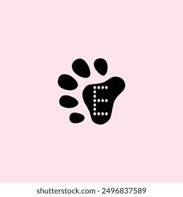 Abstract art cat animal leg alphabet icon symbol design