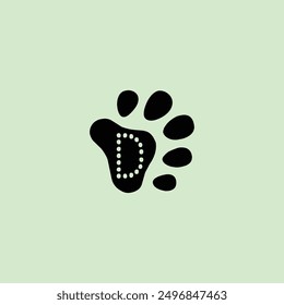 Abstract art cat animal leg alphabet icon symbol logo design