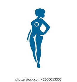 Abstract art of chubby female silhouette Matisse inspired contemporary style vector illustration. Trendy creative artistic woman body design for poster or wall decor canvas print