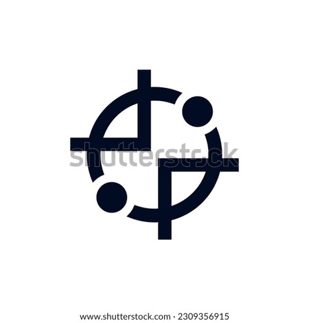 Abstract art circle logo with white shape background.Design template icon, sign sucsess, symbol safe.Brand Identity for business company,secure,technology,innovation,digital.Vector
