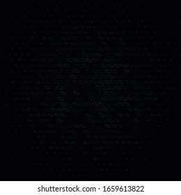 Abstract art circle pattern background textures on black background, dark background vector.