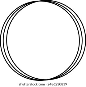 Abstract Art with Circular Mesmerizing Hypnotic Loops in Black and White. Minimalistic Symmetric Graphic Design. Circle Frames. Monochrome Borders.