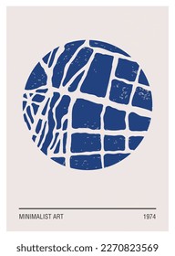Abstract art with city map, minimalist poster ideal for wall decoration