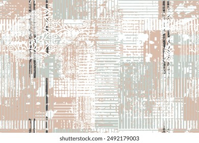 Abstract art classic luxury and elegant style pattern background in popular modern flower, damask , checked design trend 2025-2026 for print on card paper