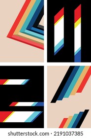 Abstraktes Set mit farbigen Linien