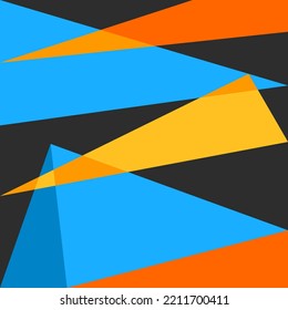 Abstract art with colorful asymmetric triangle