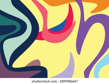 Abstract art with abstract colorful face theme