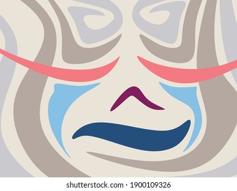 Abstract art with abstract colorful face theme