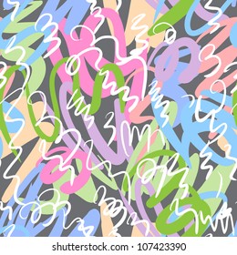 Abstract art colorful seamless pattern painted by brush