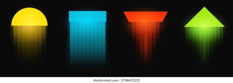 Composição de arte abstrata com estilo de vidro fractal borrado geométrico. Conjunto de planos de fundo para design capa, banner, cartão, cartaz. Ilustração de vetor de moda.