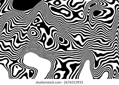Abstractas composición artística con ondas gráficas en blanco y negro. Eps 10
