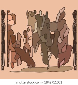 Abstract art composition - sand, brown tones - vector. Contemporary modern trendy vector illustrations