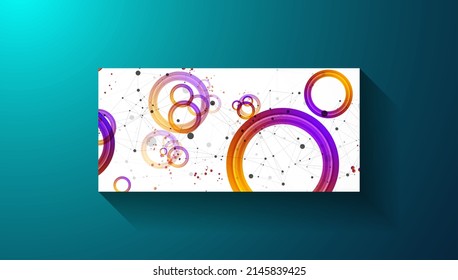 Concepto de arte abstracto en forma de marco claro desde el que cae la sombra.