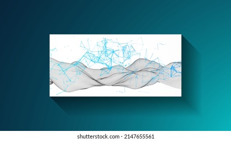 Abstract art concept in the form of a light frame from which the shadow falls.