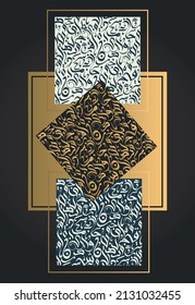 abstract art contains Arabic letters in different angels