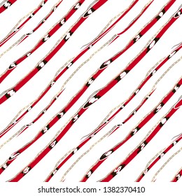Abstract art coral snakes and jewelry vector seamless pattern. Animal reptilian backdrop. White background. Template for design, textile, wallpaper, wrapping, carton, print, banner, clothing.