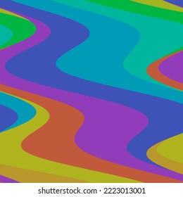 Abstract art curve background Seamless Pattern in hand drawn pastel colors Seventies style, groovy background, wallpaper, print, flat design, hippie aesthetics.