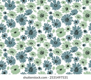 
Arte abstrata de margaridas, cores retrô, padrão sem costura para decorar todos os desenhos de moda, tecidos, papéis de parede e impressões. em um fundo branco