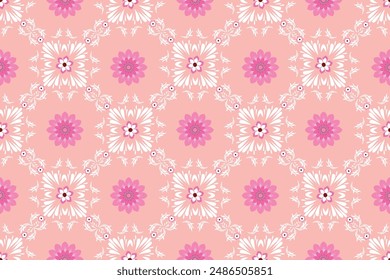 Abstract art. Damask pattern, rose background,  wallpaper embroidery. Aztec geometric art ornament print. Design for carpet, cover wallpaper, wrapping, fabric, clothing, fashion, pillow, sarong