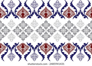 Abstract art. Damask pattern, white background, wallpaper embroidery. Aztec art ornament print. Design for carpet, cover wallpaper, wrapping, fabric, clothing, fashion, pillow, sarong, carpet.