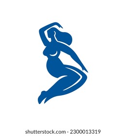 Arte abstracto de la silueta femenina de baile regordete Matisse inspiró en la ilustración vectorial de estilo contemporáneo. Diseño artístico moderno y creativo del cuerpo de la mujer para la impresión de carteles o cuadros de decoración de paredes