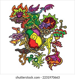 Abstract  art decipits that every nation must have awareness to respect each other's difference to became cultural wealth so as to create peace