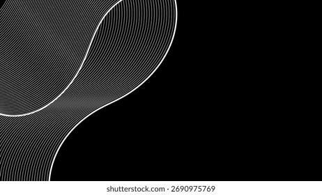 ABSTRACT ART DECO BACKGROUND WITH HANDDRAWN ORGANIC SHAPES LINES WAVE DESIGN BLACK AND WHITE COLOR VECTOR TEMPLATE FOR WALLPAPER, COVER DESIGN