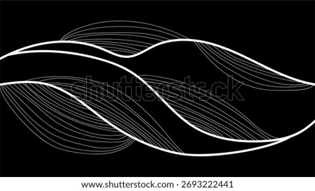 ABSTRACT ART DECO BACKGROUND WITH HANDDRAWN ORGANIC SHAPES LINES WAVE DESIGN BLACK AND WHITE COLOR VECTOR TEMPLATE FOR WALLPAPER, COVER DESIGN