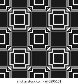 Abstract art deco black geometric seamless pattern background. Template for design