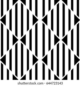 Abstract art deco black geometric ornamental seamless pattern background. Template for design