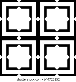 Abstract art deco black geometric ornamental seamless pattern background. Template for design
